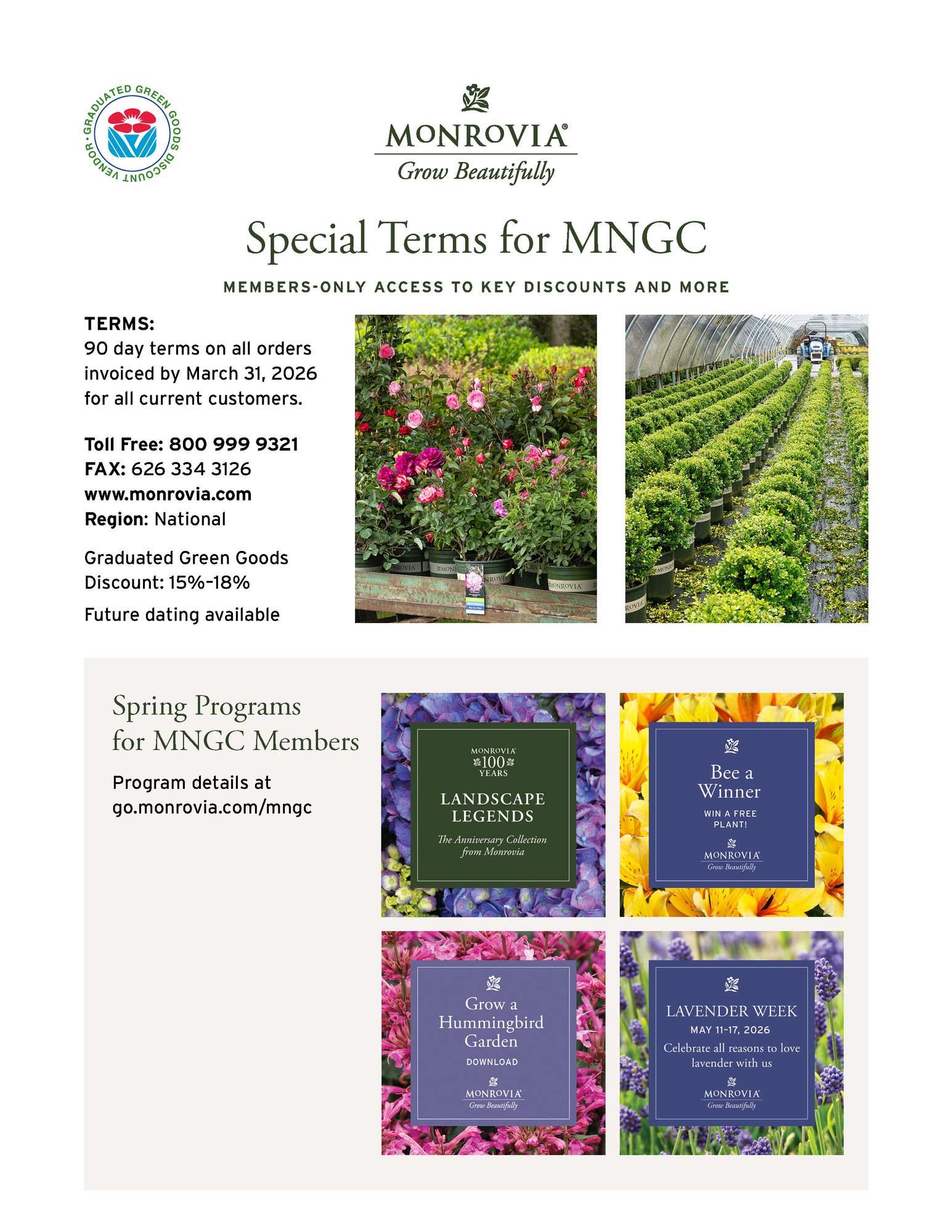 Monrovia Special Terms 2026